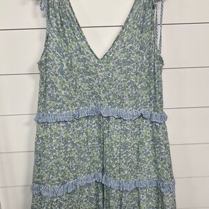 Rails Blue Floral V-Neck Dress